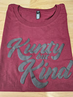 Ashy Anne "Kunty But Kind" shirt - Puff Print Black on Burgundy