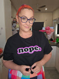 Ashy Anne NOPE Shirt - Purple on Black