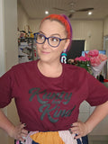 Ashy Anne "Kunty But Kind" shirt - Puff Print Black on Burgundy