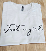 Ashy Anne 'Just a Girl" Shirt - Black On Natural