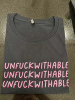 CLEARANCE Ashy Anne "UNFUCKWITHABLE" Shirt - Pink on Navy