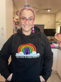 Ashy Anne NOT HERE TO MAKE FRIENDS Hoody - Rainbow on Black