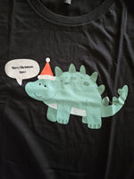 PREORDER ETA Early November Ashy Anne Christmas Dino (Safe for work) Shirt - GREEN on Black