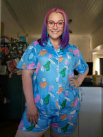 CLEARANCE Ashy Anne Sweary Dino Pyjamas - Button Shirt and Short Set